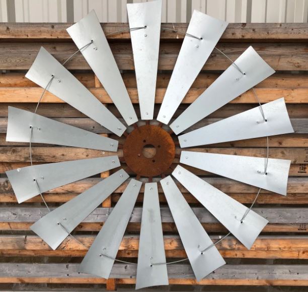 60" Rustic FULL Windmill Head with Distressed Red Tips