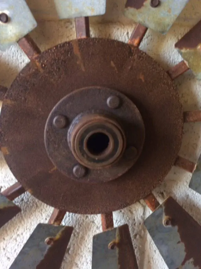 60" Rutic FULL Windmill Head with Distressed Blue Tips