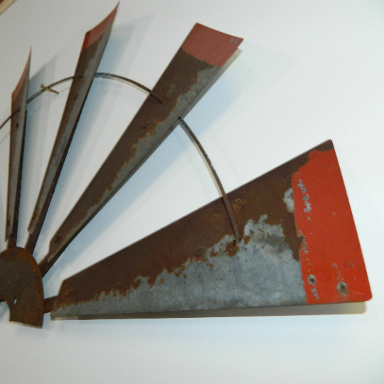 38 Inch  Rustic HALF Windmill Head with Distressed Red Tips