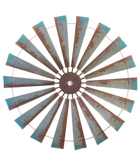 60" Rutic FULL Windmill Head with Distressed Blue Tips