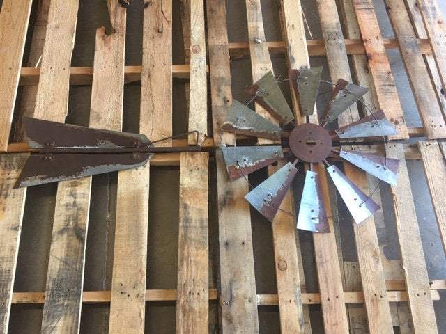 30 Inch Rustic Full Windmill Head WITH Small Rustic Tail